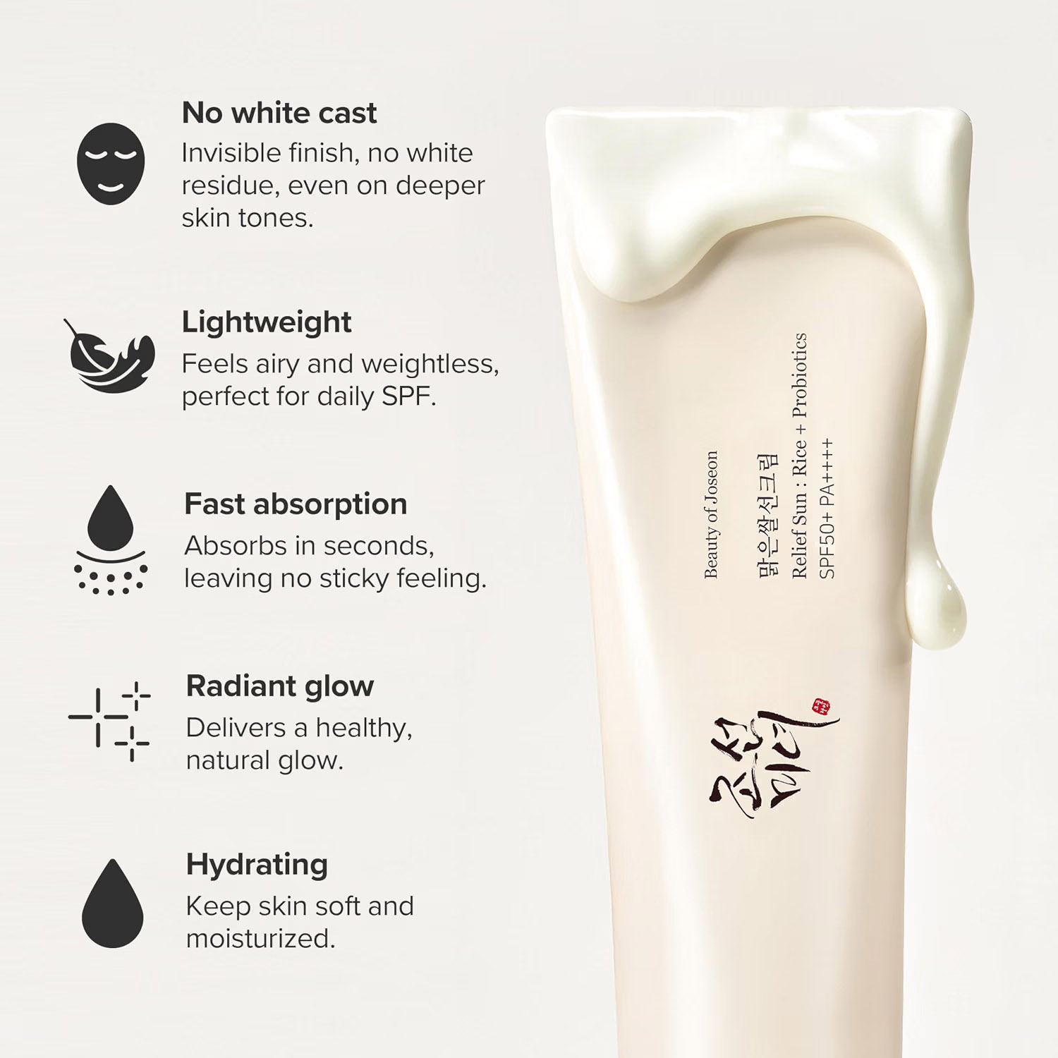 Beauty of Joseon Relief Sun Rice + Probiotics 50 ml SPF 50+ PA++++ Lightweight Korean Sunscreen - Makeup and Beauty India MAB - 3